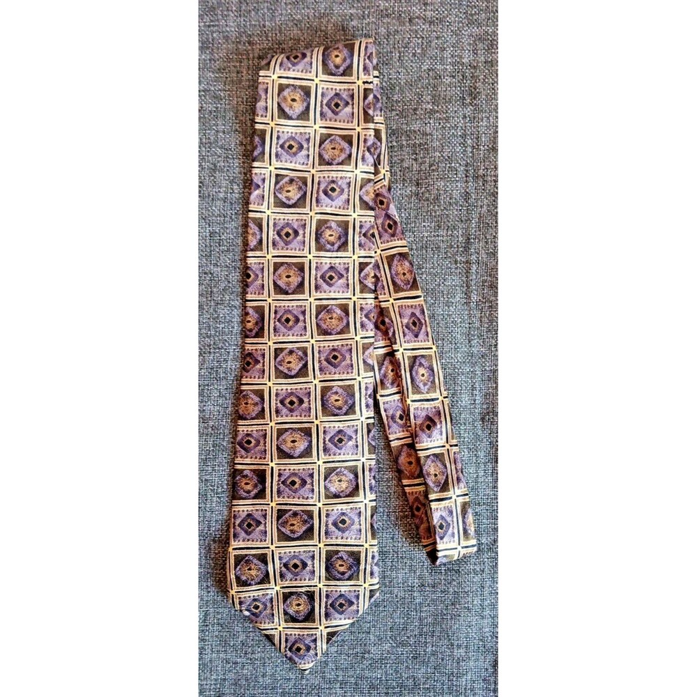 Tie 70s 80s 90s Y2K Mens Cocktail Collection Brown Beige Tan 3.75 Wide 59 Long